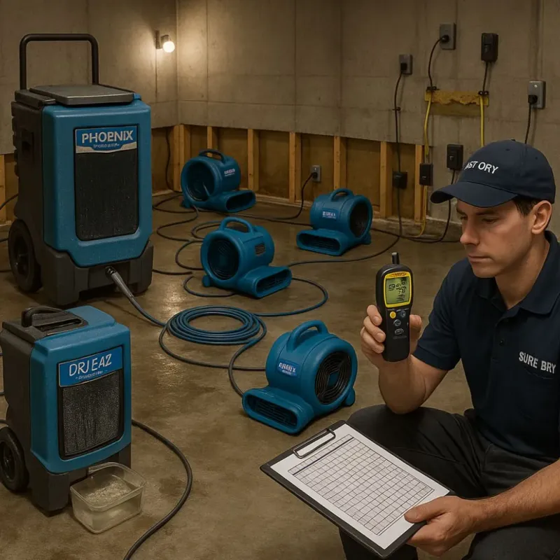 Structural Drying and Dehumidification process in Hurley, WI